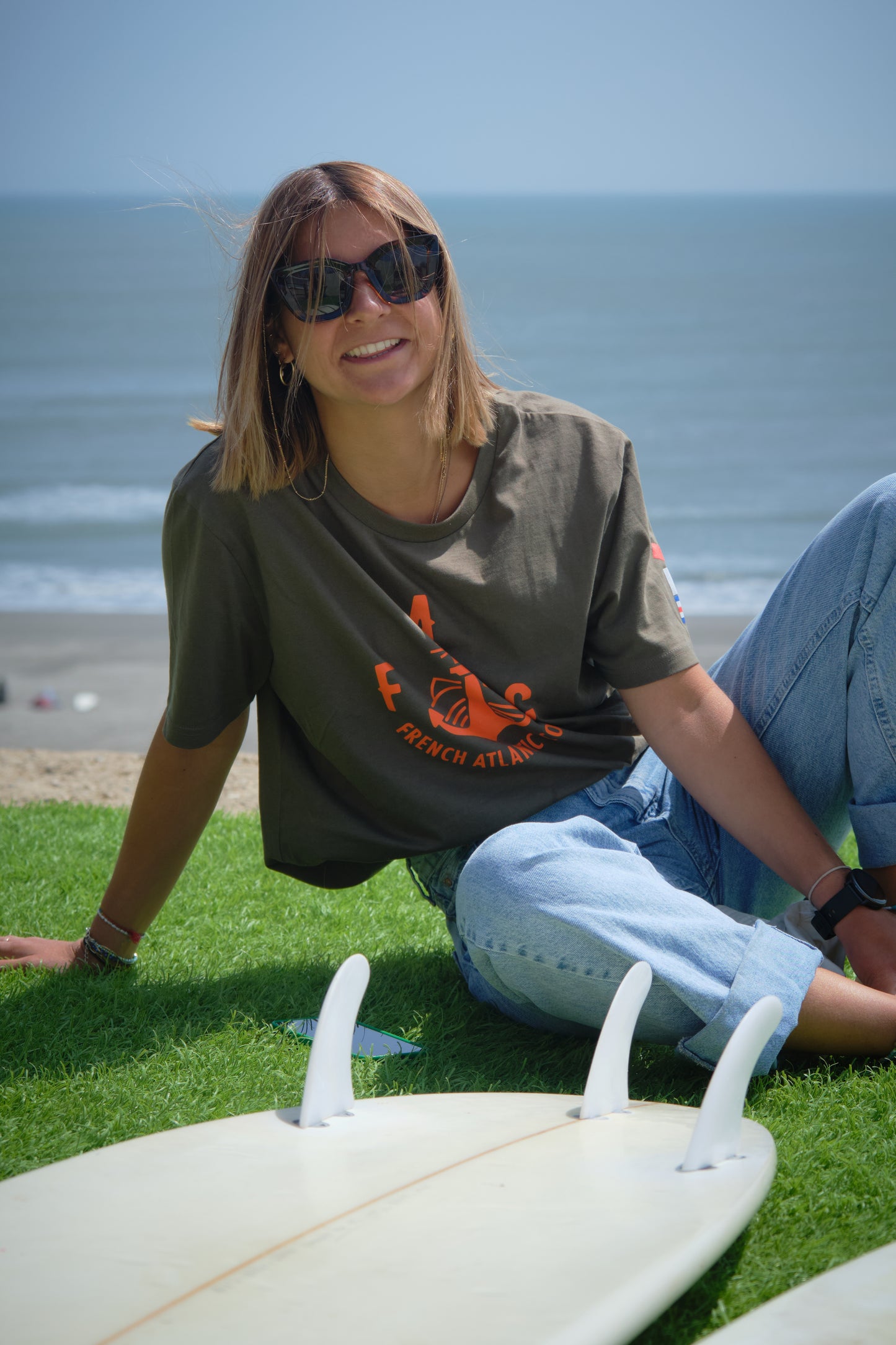 T-SHIRT FAC kaki et orange