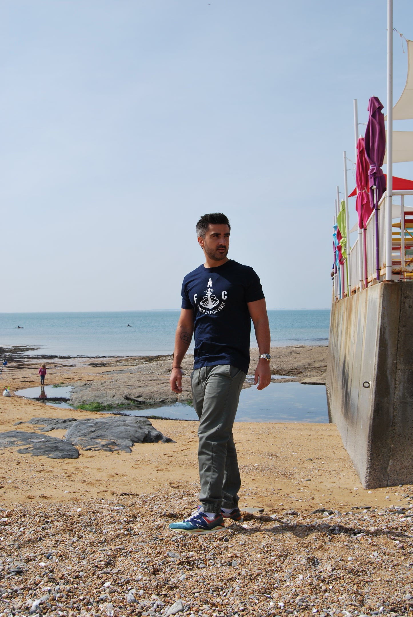 T-SHIRT FAC Bleu marine et blanc