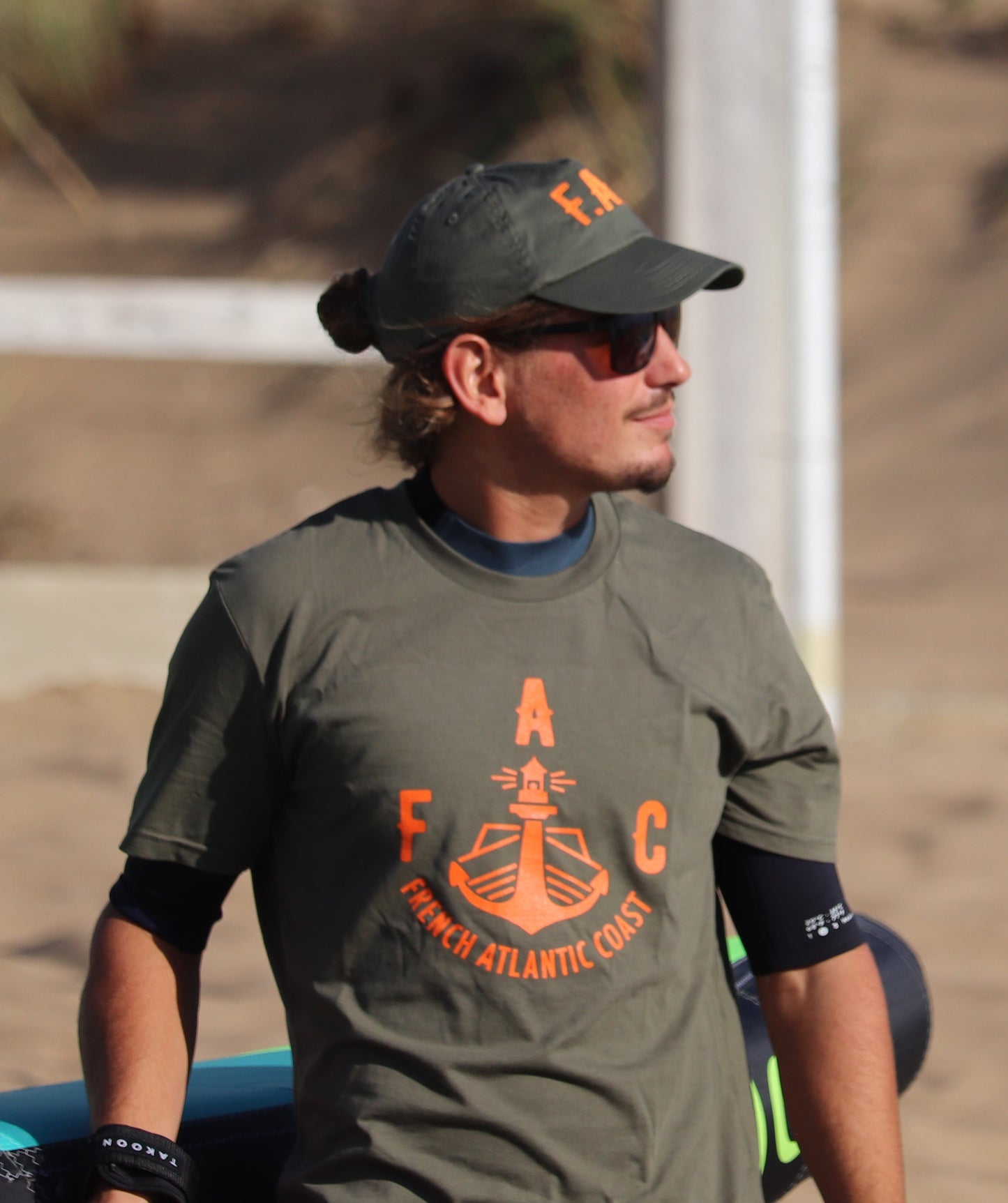 T-SHIRT FAC kaki et orange