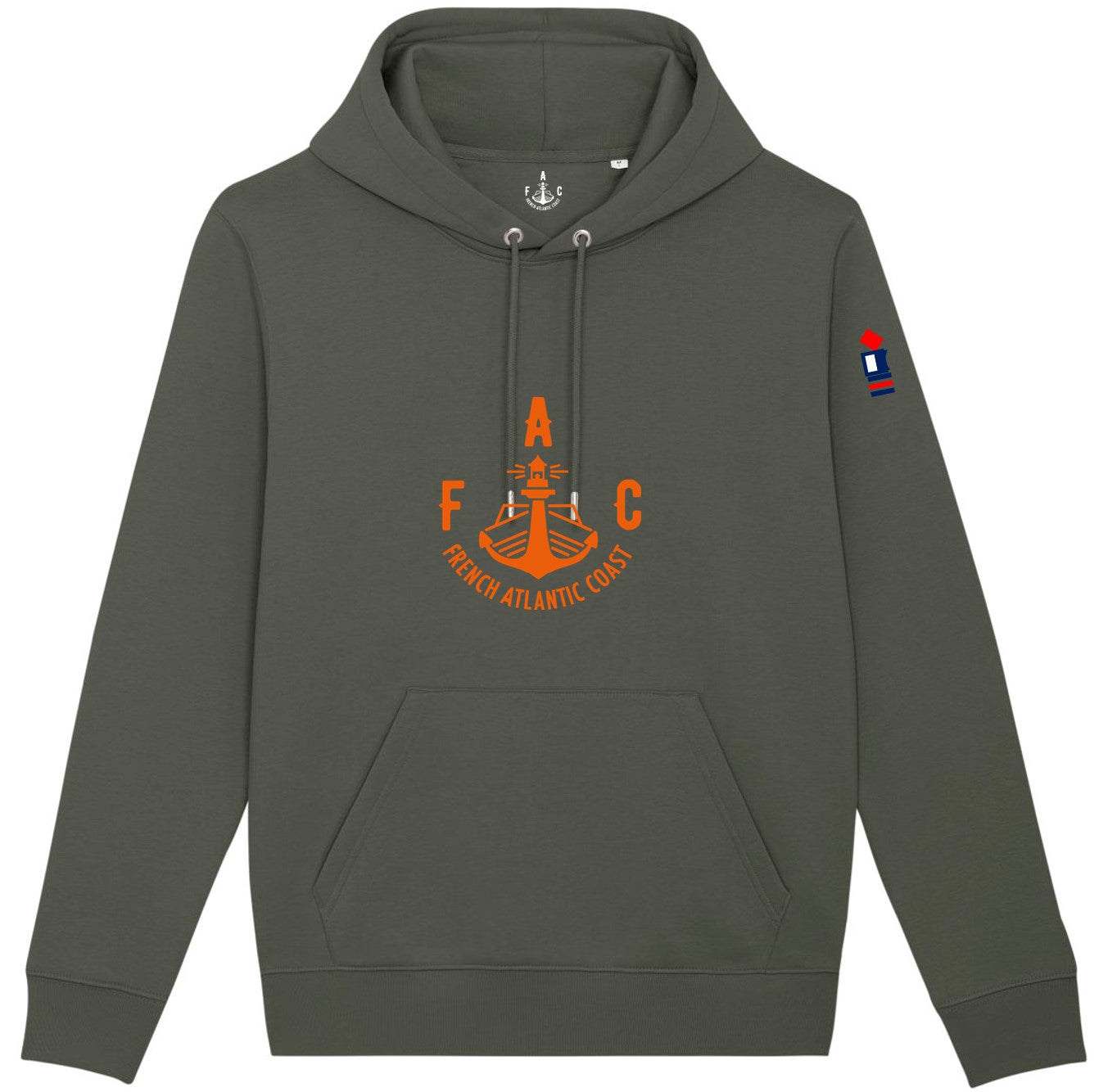 Hoodie FAC kaki et orange