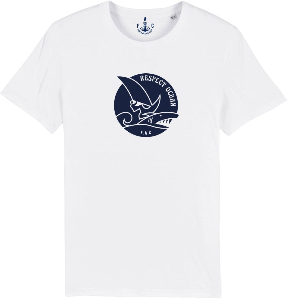 T-SHIRT FAC RESPECT OCEAN Vert pastel et blanc