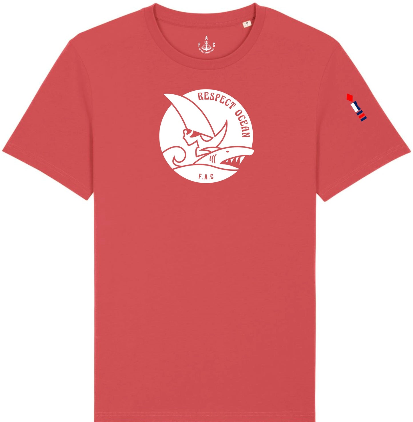 T-SHIRT FAC RESPECT OCEAN Vert pastel et blanc