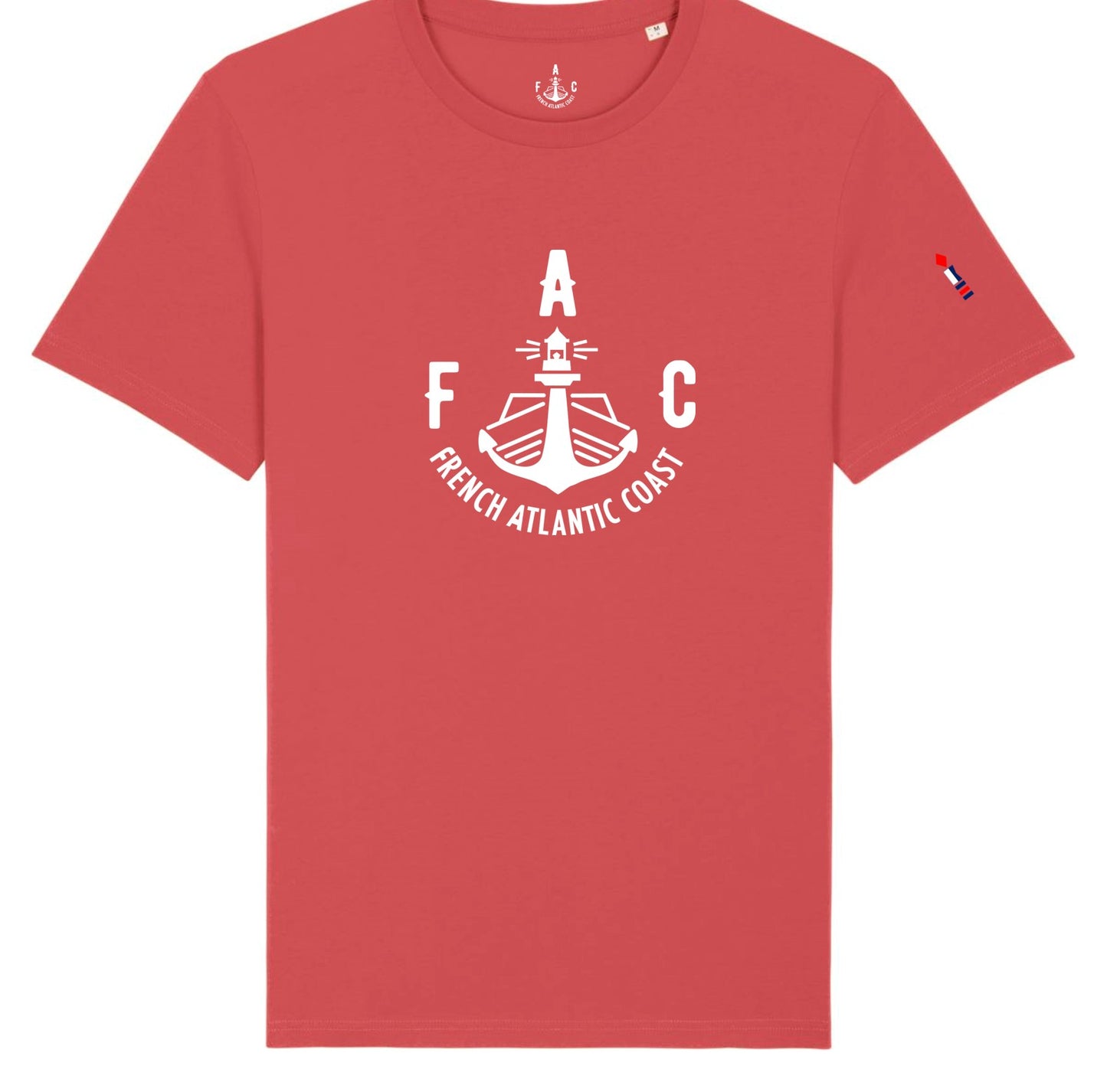 T-SHIRT FAC Corail et blanc