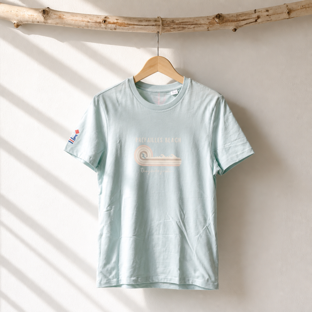 T-shirt unisexe PREFAILLES BEACH  "Qui y surfe y reste"