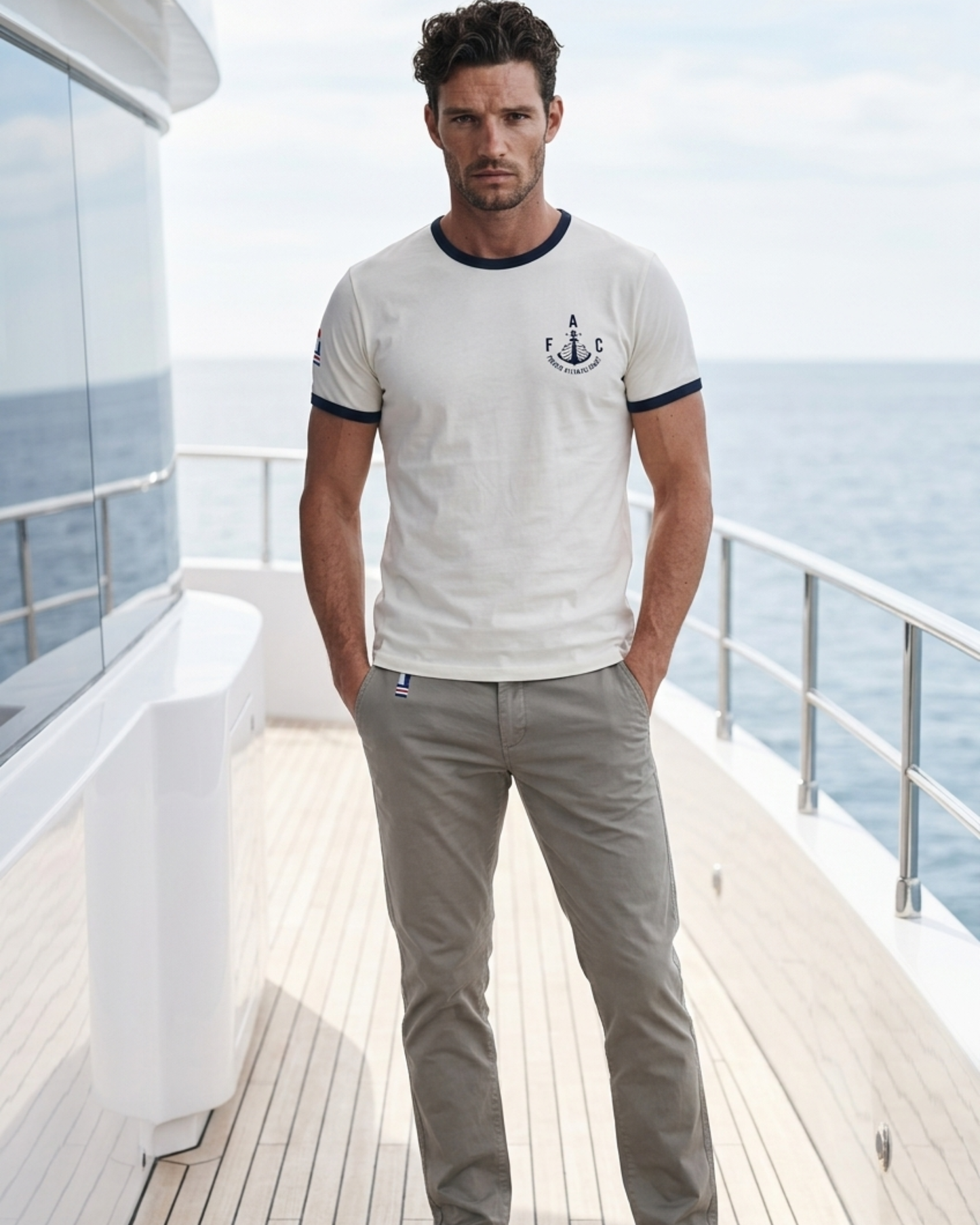 T-shirt F.A.C Blanc Bleu