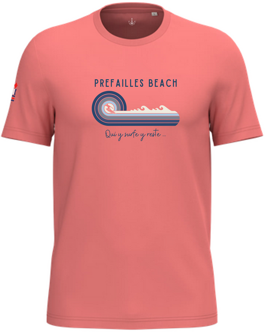 T-shirt unisexe "Qui y surfe y reste"