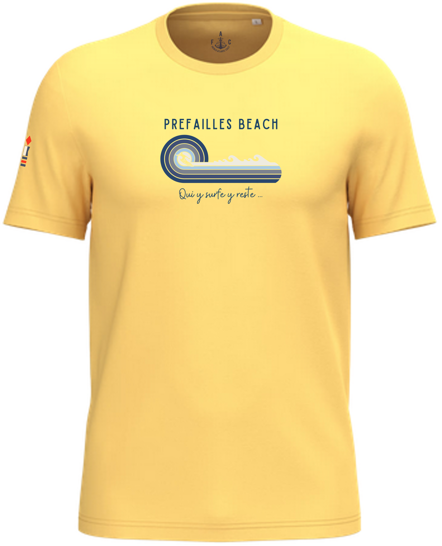 T-shirt unisexe "Qui y surfe y reste"