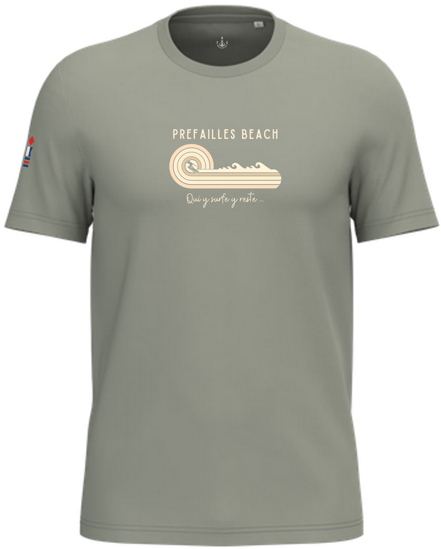 T-shirt unisexe "Qui y surfe y reste"