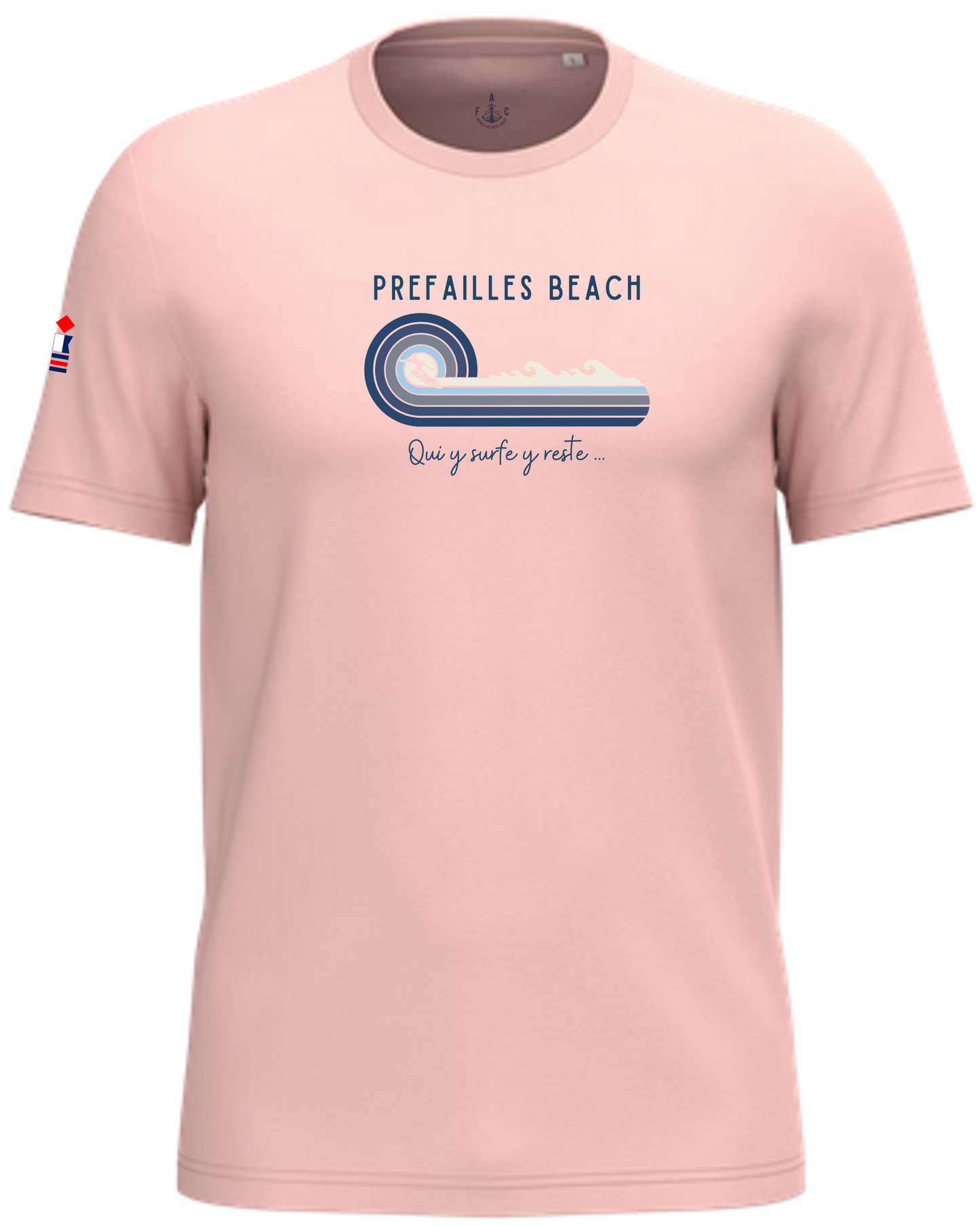 T-shirt unisexe "Qui y surfe y reste"