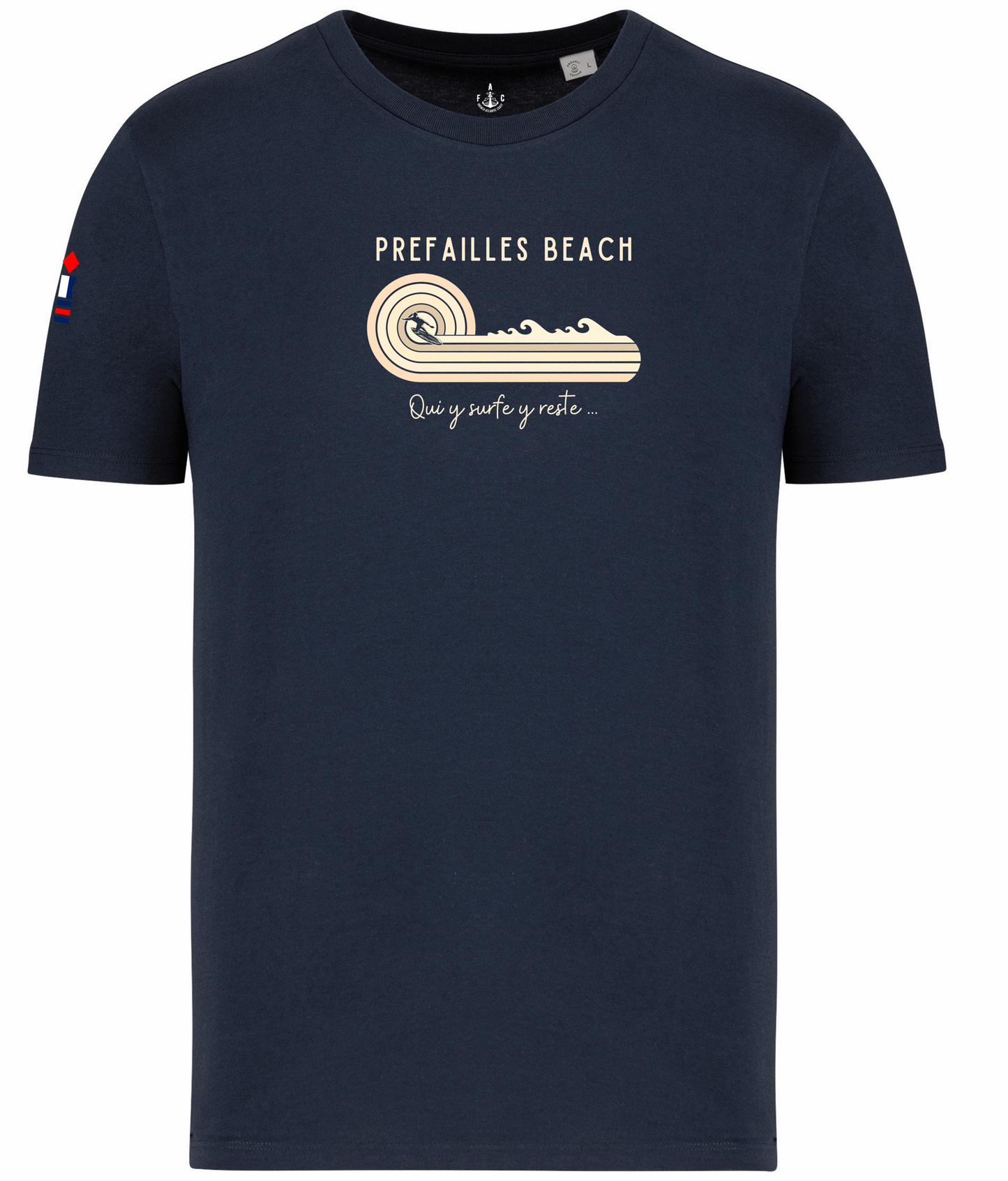 T-shirt unisexe "Qui y surfe y reste"
